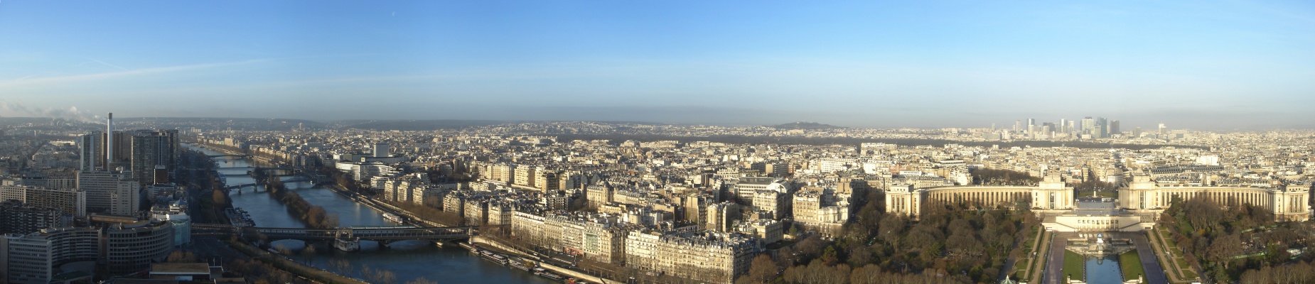 Paris aus Eiffelturm, aus Süd-West auf Nord-West